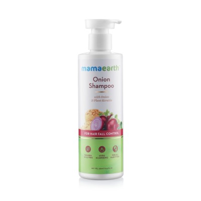 mamaearth Onion Shampoo for Hair Growth & Hair Fall Control with Onion Oil & Plant Keratin, 250 ml