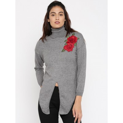 Deal Jeans Women Grey Solid Sweater