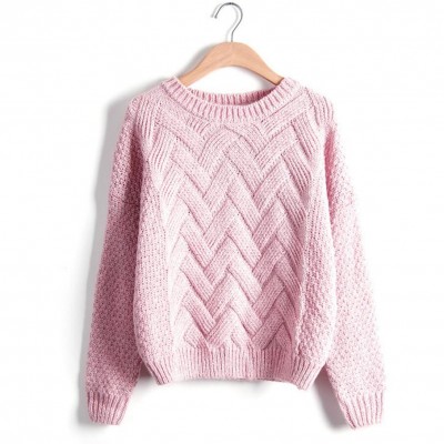 Emme Autumn Winter Women Sweaters And Pullovers Korean Plaid Thick Knit Casual Loose O-Neck Sweater