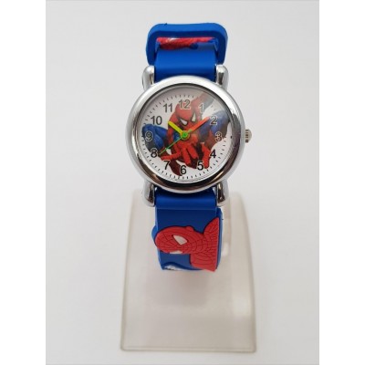 Spiderman Soft Strap Analog Watch with Sticker Book For Kids