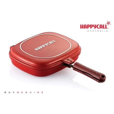 Happy Call Non Stick Double Sided Fry/Grill Pan - Red/Black