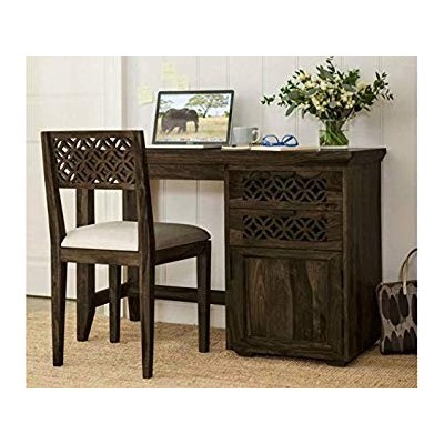 DriftingWood Sheesham Wood Writing Study Table for Home and Office with Chair | Study Desk | Natural Brown Finish