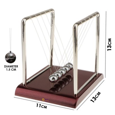Kurtzy Newton Cradle Pendulum Swing Balance Ball Decoration for Home & Classic Desk Toy (Brown)