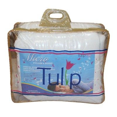 Tulip White Micro Fiber Quilt - 72" x 90"