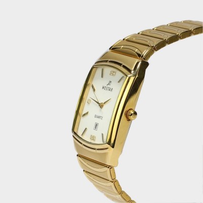 Westar  White Dial Analog Watch For Men - Golden