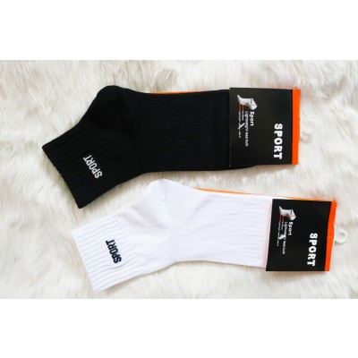 Pack of 2Ankle Socks (Unisex)-Black/White/Grey