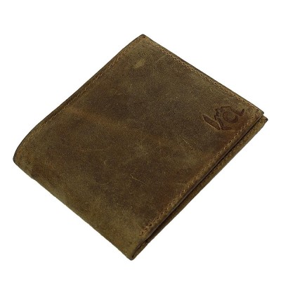 KCL Light Brown Sheep Leather Bi-Fold Wallet For Men