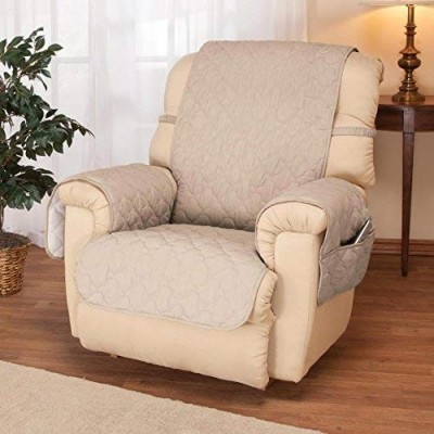 Generic KCASA KC-PCP1 Reversible Quilted Furniture Protector Cover Solid Color Recliner Sofa Cover Home Decor (Coffee, Single)