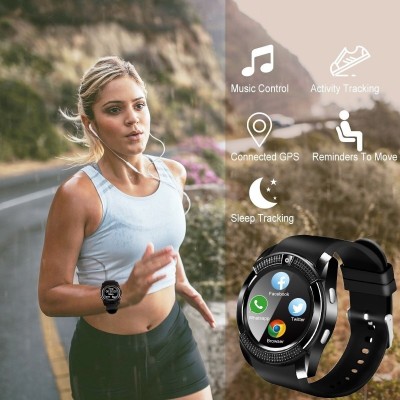 2019 New V8 Bluetooth Smart Watch Sports Fitness Tracker SD Card SIM Card Smartwatch Phone Pedometer Sleep Monitor