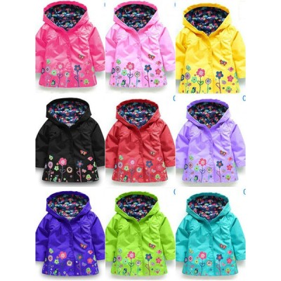 Baby Girls Spring Autumn Cartoon Print Windcheater Outwear jacket Fashion Set