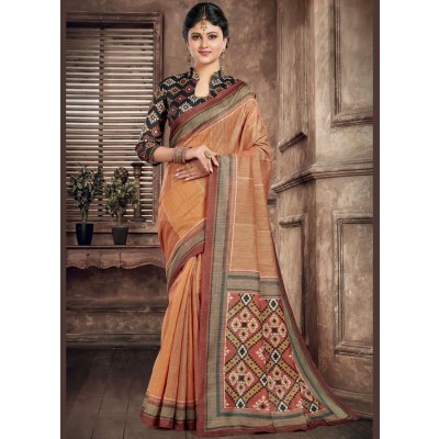 Multi Color Abstract Printed Saree For Women