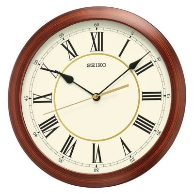 Lotus Quartz Display Wall Clock Battery Operated Round Easy to Read Home/Office/School Clock (White) Golden Border