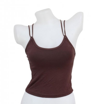 Brown Criss-Cross Back Designed Camisole For Women