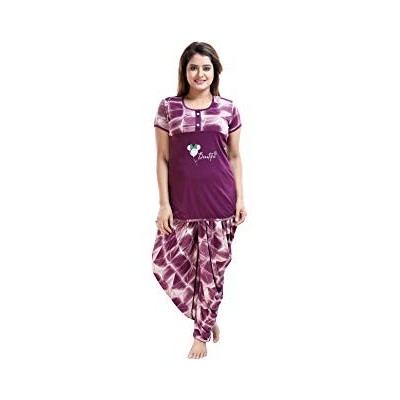 LIFE-TALE® Top and Dhoti Style Bottom Night Suit/Nightdress for Women and Girls (Size: L/XL/XXL)